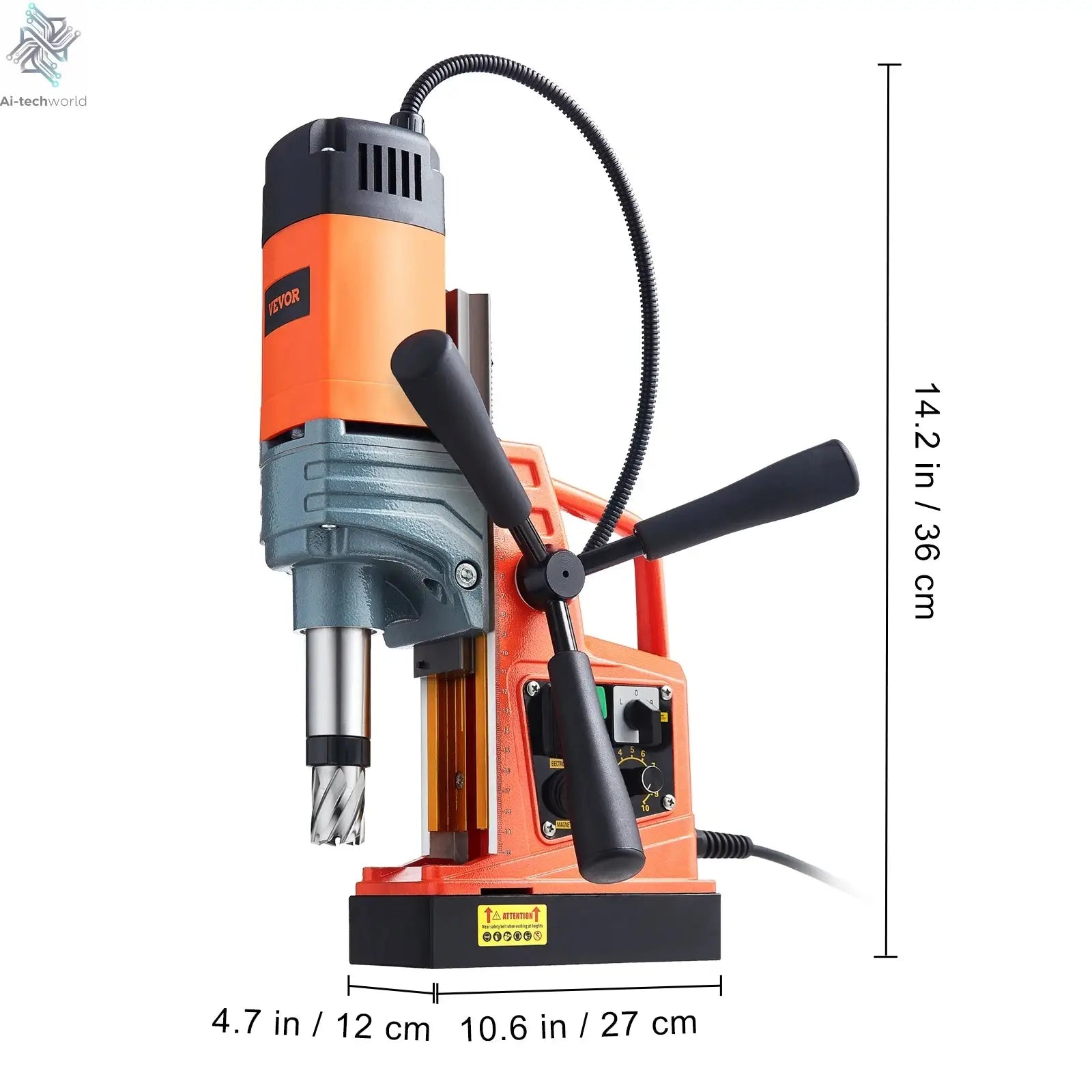 SucceBuy 1300W 1400W 2" Electric Drilling Machine Magnetic Drill Press Boring Diameter Power Drill 810 PRM Drill Ai-TechWorld 