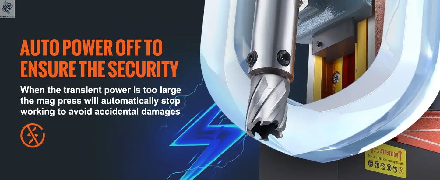 SucceBuy 1300W 1400W 2" Electric Drilling Machine Magnetic Drill Press Boring Diameter Power Drill 810 PRM Drill Ai-TechWorld 