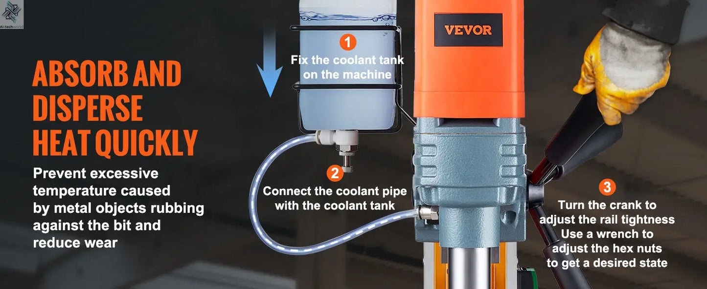 SucceBuy 1300W 1400W 2" Electric Drilling Machine Magnetic Drill Press Boring Diameter Power Drill 810 PRM Drill Ai-TechWorld 