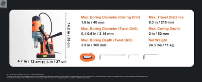 SucceBuy 1300W 1400W 2" Electric Drilling Machine Magnetic Drill Press Boring Diameter Power Drill 810 PRM Drill Ai-TechWorld 