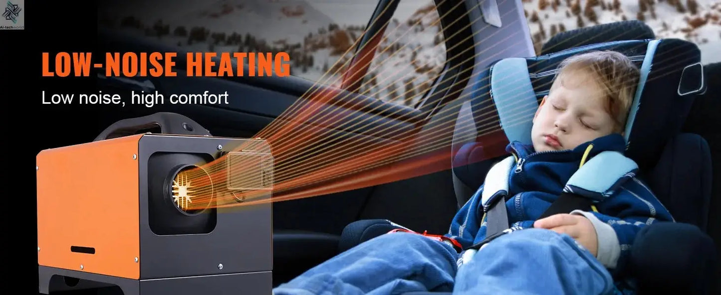 SucceBuy 5/8KW Diesel Air Heater 12V All in One Car Heater with Silencer Remote Control for Car Truck Boat RV Parking - Ai-TechWorld