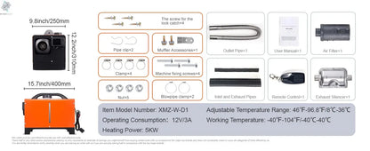 SucceBuy 5/8KW Diesel Air Heater 12V All in One Car Heater with Silencer Remote Control for Car Truck Boat RV Parking - Ai-TechWorld