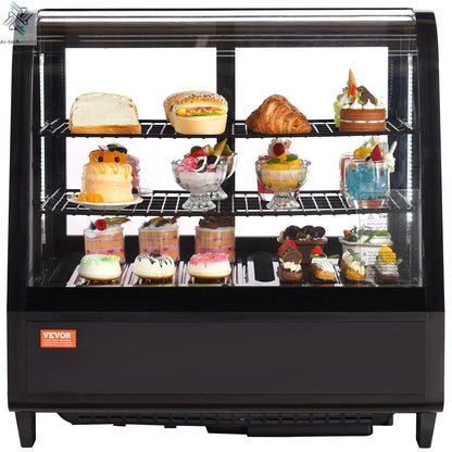 SucceBuy Refrigerated Display Case Countertop Pastry Display Case LED Lighting TURBO Cooling Frost Free Air Cooling Ai-TechWorld 