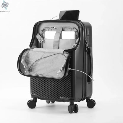Suitcase Luggage Stylish Business Suitcase with Cup Holder Compact 20-inch Lightweight Carry-on Ai-TechWorld 