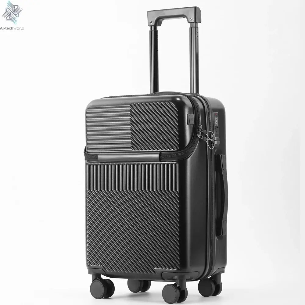 Suitcase Luggage Stylish Business Suitcase with Cup Holder Compact 20-inch Lightweight Carry-on Ai-TechWorld 