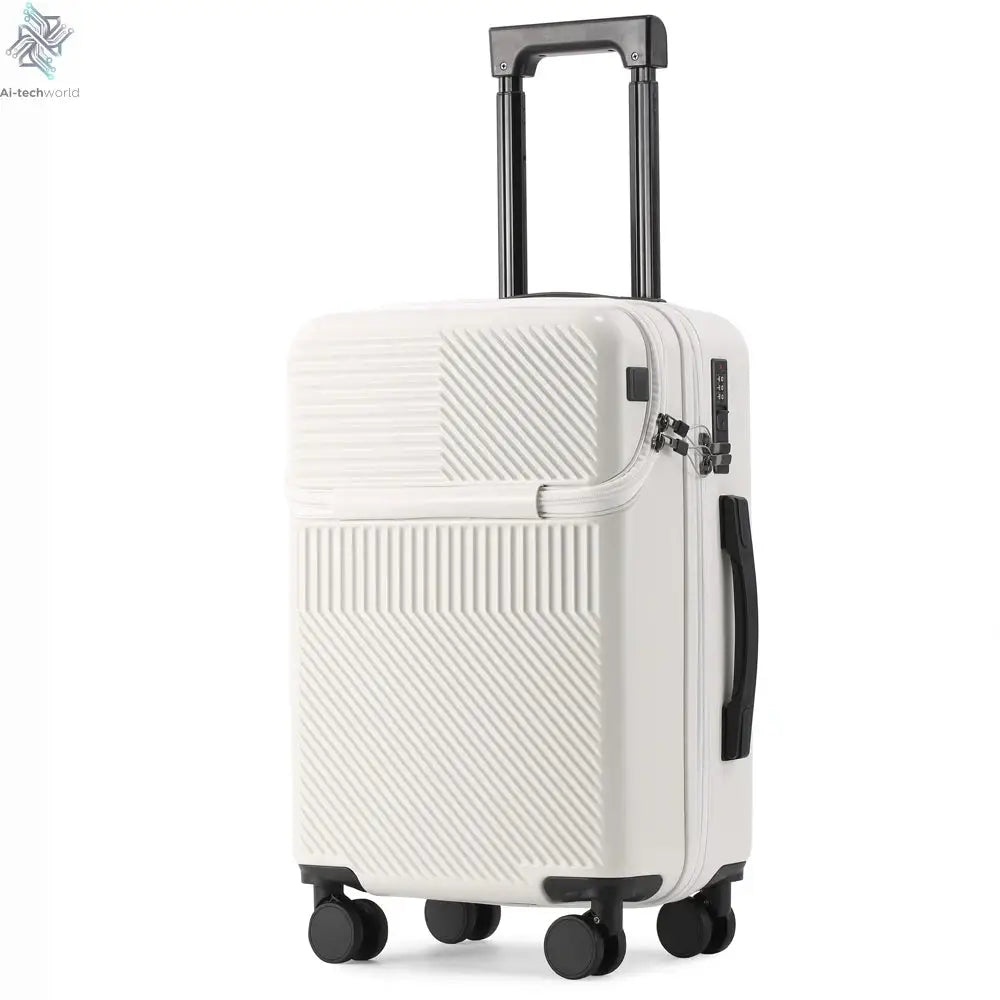 Suitcase Luggage Stylish Business Suitcase with Cup Holder Compact 20-inch Lightweight Carry-on Ai-TechWorld 