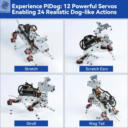 SunFounder PiDog AI Robot Dog Kit for Raspberry Pi 5/4/3B+/3B/Zero 2(Not included)LLMs ChatGPT-4o/Gemini/Grok,App Control Ai-TechWorld 