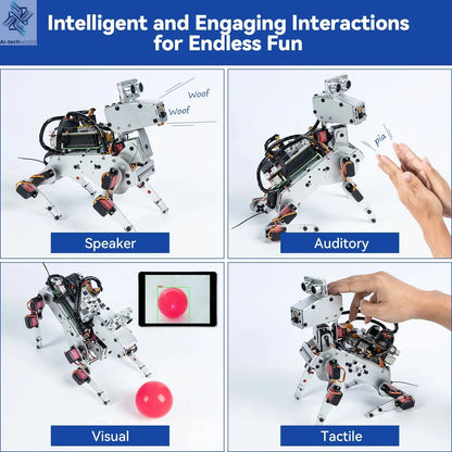 SunFounder PiDog AI Robot Dog Kit for Raspberry Pi 5/4/3B+/3B/Zero 2(Not included)LLMs ChatGPT-4o/Gemini/Grok,App Control Ai-TechWorld 