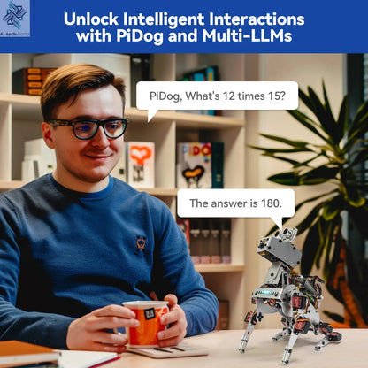 SunFounder PiDog AI Robot Dog Kit for Raspberry Pi 5/4/3B+/3B/Zero 2(Not included)LLMs ChatGPT-4o/Gemini/Grok,App Control Ai-TechWorld 
