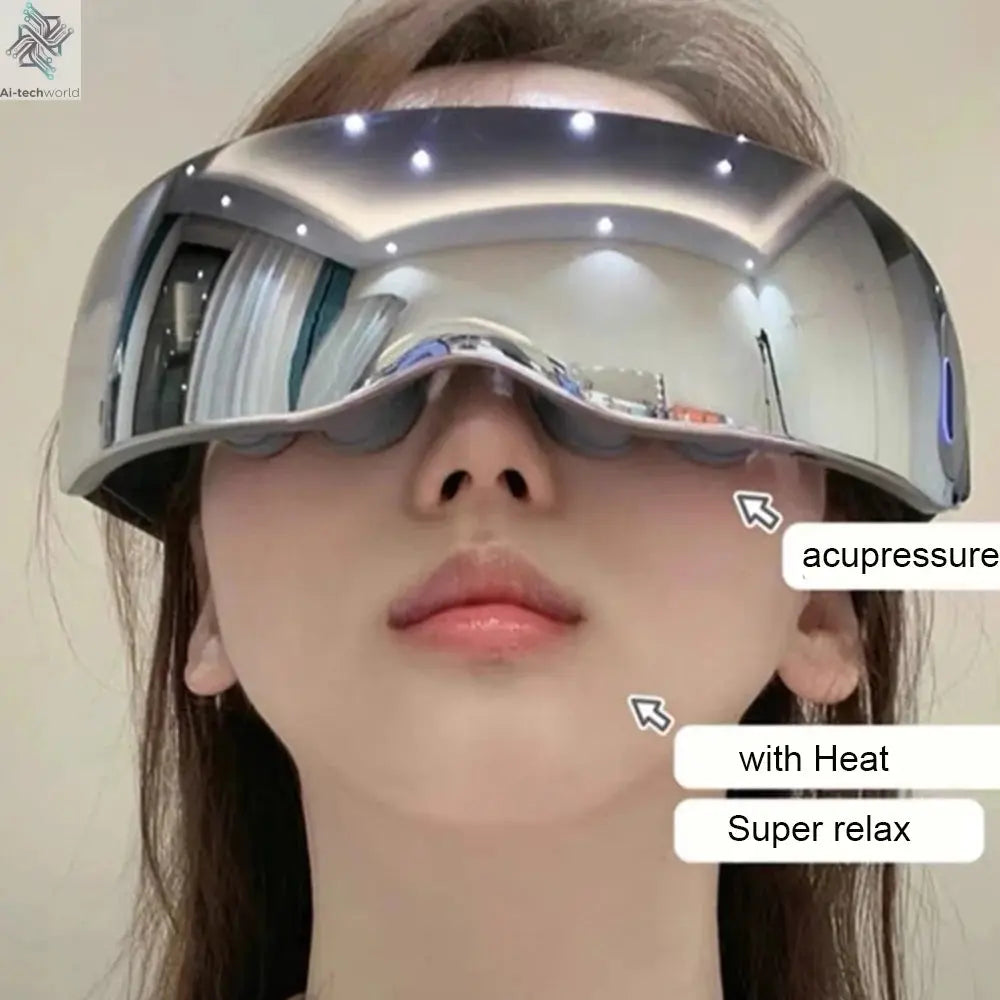 Super Relax Eye Massage Device Improve Sleeping Heating Vibration Eye Massager With 12 Massage Heads Fatigue Relieve Eye Care Ai-TechWorld