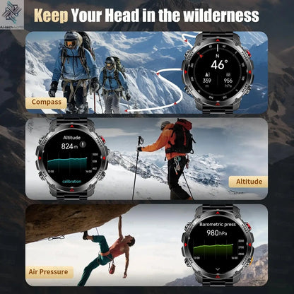 T-REX3 Men GPS Outdoor Sports SmartWatch Military quality AMOLED HD Screen Display Heart Rate BT Call 10ATM Waterproof Bracelet - Ai-TechWorld