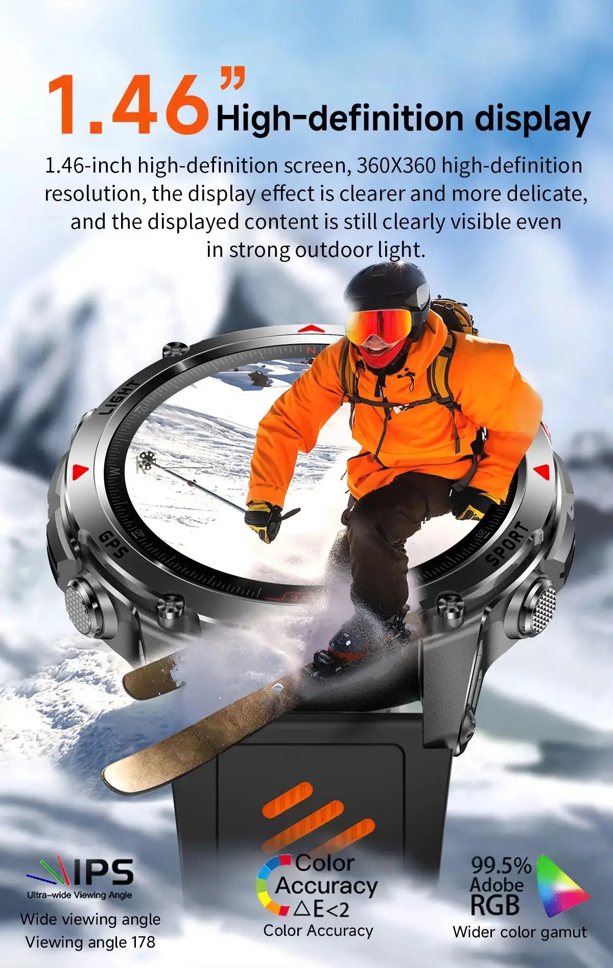 T-REX3 Men GPS Outdoor Sports SmartWatch Military quality AMOLED HD Screen Display Heart Rate BT Call 10ATM Waterproof Bracelet - Ai-TechWorld