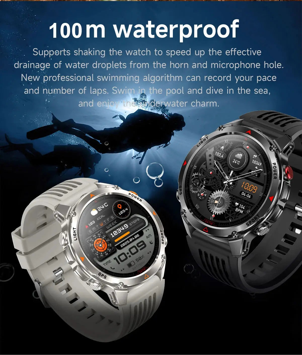 T-REX3 Men GPS Outdoor Sports SmartWatch Military quality AMOLED HD Screen Display Heart Rate BT Call 10ATM Waterproof Bracelet - Ai-TechWorld