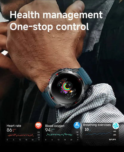 T-REX3 Men GPS Outdoor Sports SmartWatch Military quality AMOLED HD Screen Display Heart Rate BT Call 10ATM Waterproof Bracelet - Ai-TechWorld