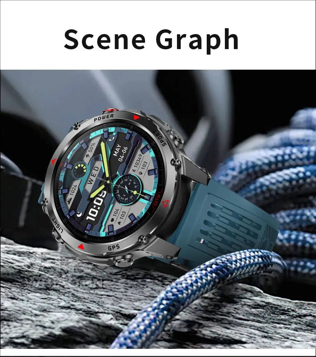 T-REX3 Men GPS Outdoor Sports SmartWatch Military quality AMOLED HD Screen Display Heart Rate BT Call 10ATM Waterproof Bracelet - Ai-TechWorld