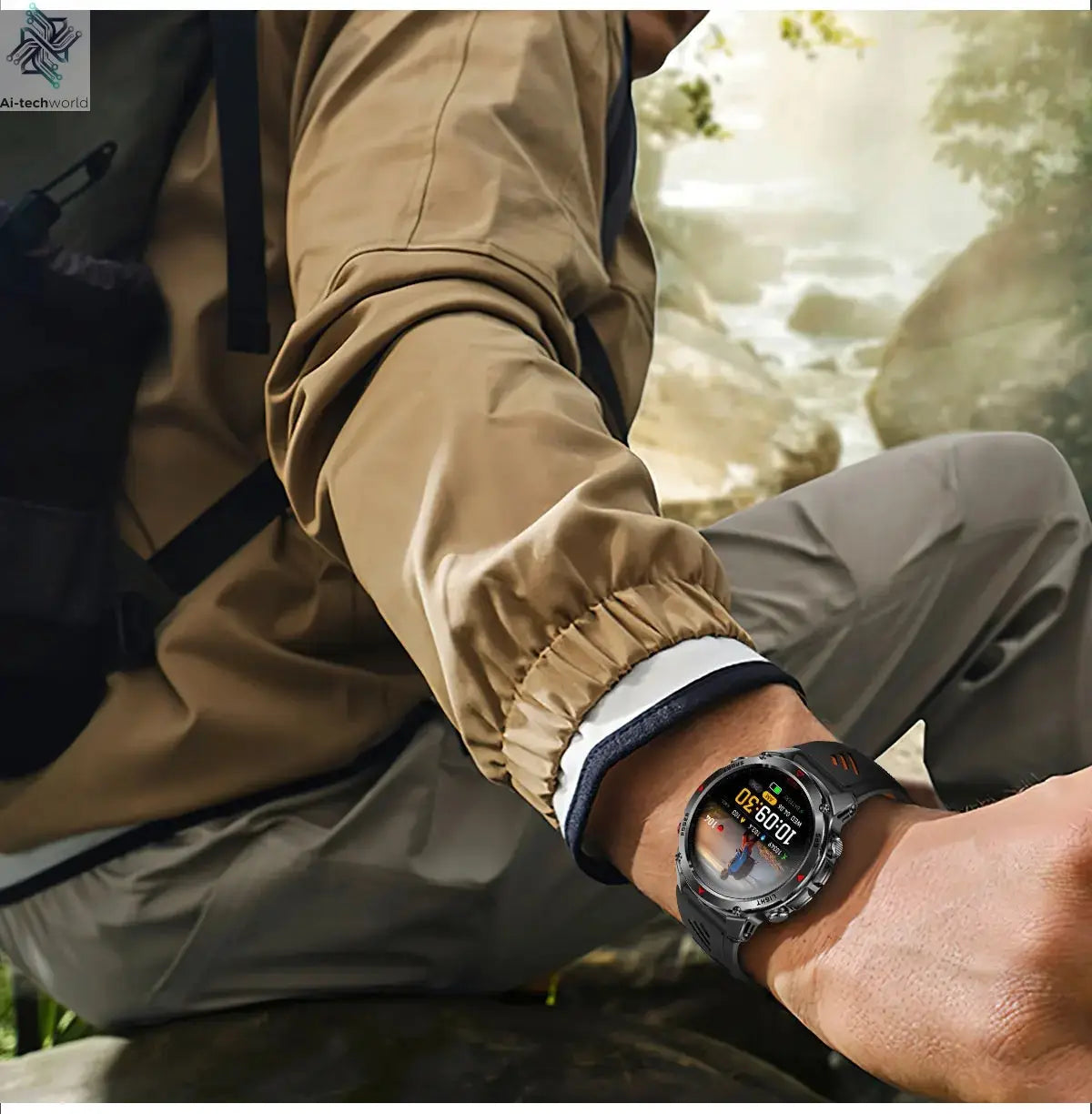 T-REX3 Men GPS Outdoor Sports SmartWatch Military quality AMOLED HD Screen Display Heart Rate BT Call 10ATM Waterproof Bracelet - Ai-TechWorld