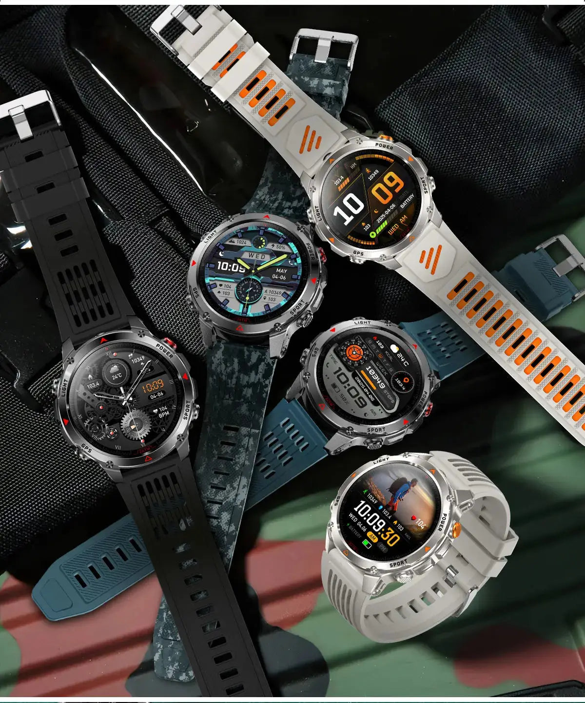 T-REX3 Men GPS Outdoor Sports SmartWatch Military quality AMOLED HD Screen Display Heart Rate BT Call 10ATM Waterproof Bracelet - Ai-TechWorld