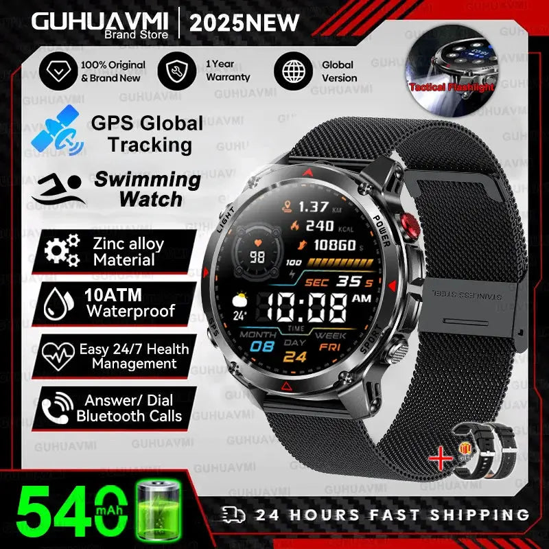 T-REX3 Men GPS Outdoor Sports SmartWatch Military quality AMOLED HD Screen Display Heart Rate BT Call 10ATM Waterproof Bracelet - Ai-TechWorld
