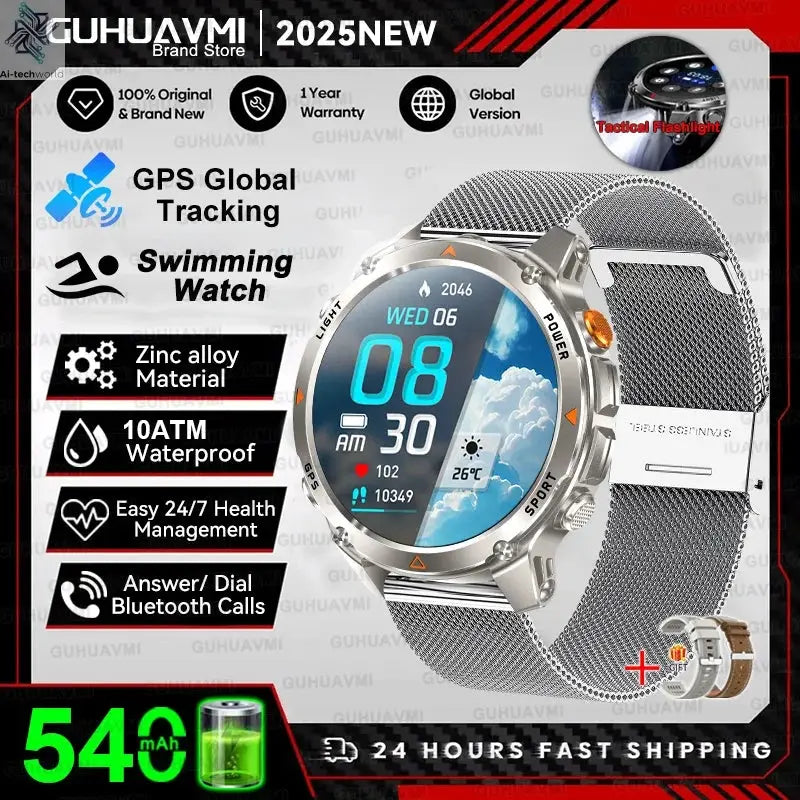 T-REX3 Men GPS Outdoor Sports SmartWatch Military quality AMOLED HD Screen Display Heart Rate BT Call 10ATM Waterproof Bracelet - Ai-TechWorld