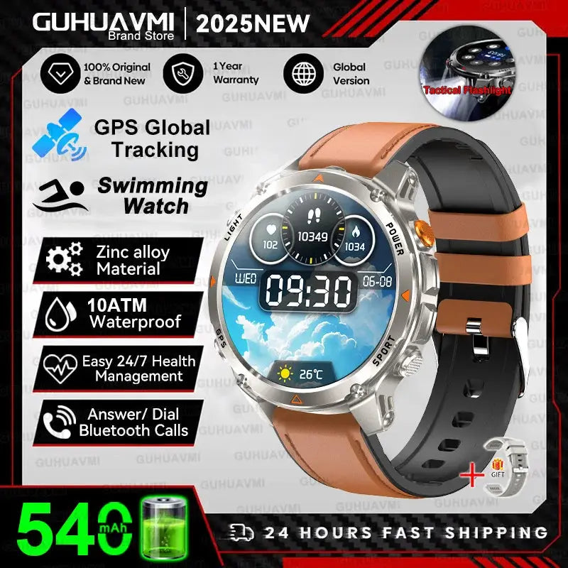 T-REX3 Men GPS Outdoor Sports SmartWatch Military quality AMOLED HD Screen Display Heart Rate BT Call 10ATM Waterproof Bracelet - Ai-TechWorld