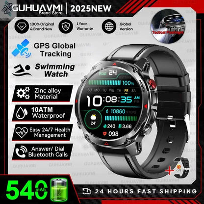 T-REX3 Men GPS Outdoor Sports SmartWatch Military quality AMOLED HD Screen Display Heart Rate BT Call 10ATM Waterproof Bracelet - Ai-TechWorld