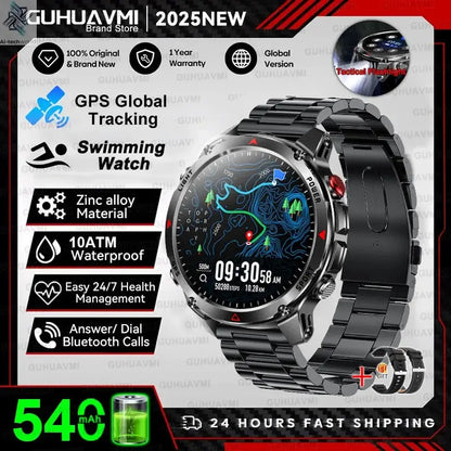 T-REX3 Men GPS Outdoor Sports SmartWatch Military quality AMOLED HD Screen Display Heart Rate BT Call 10ATM Waterproof Bracelet - Ai-TechWorld