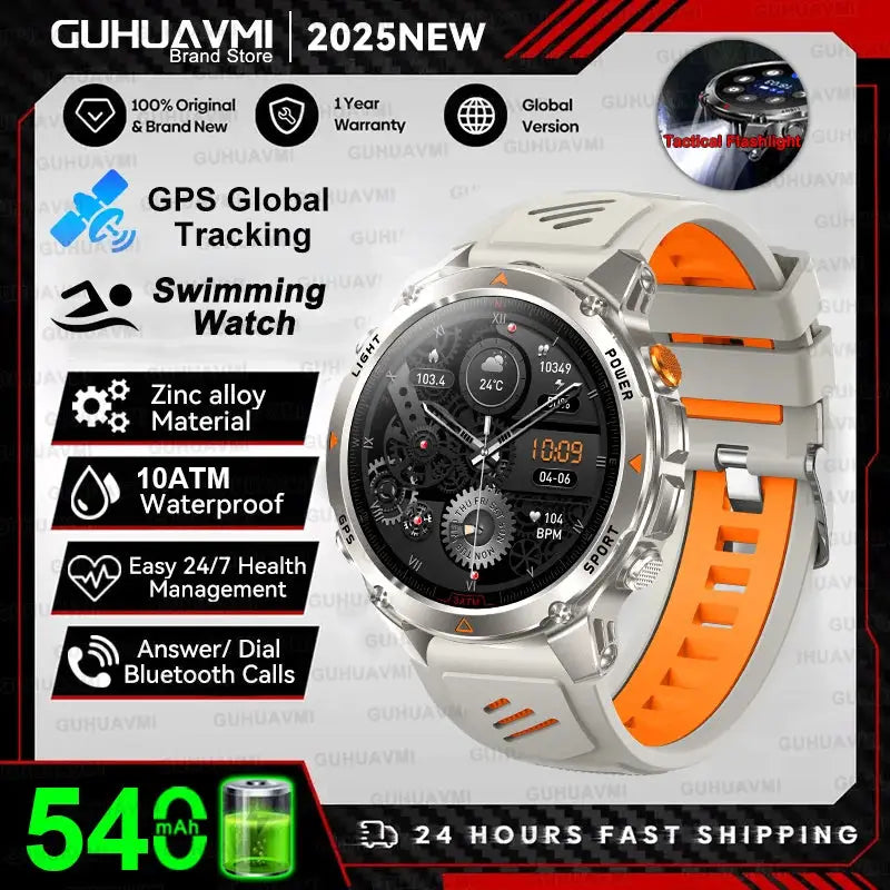 T-REX3 Men GPS Outdoor Sports SmartWatch Military quality AMOLED HD Screen Display Heart Rate BT Call 10ATM Waterproof Bracelet - Ai-TechWorld