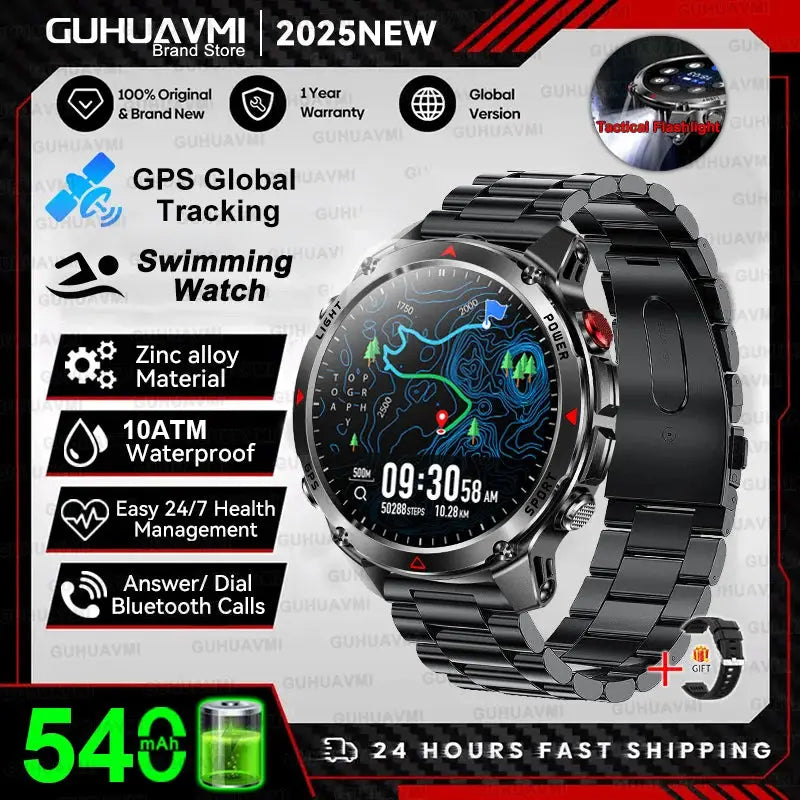 T-REX3 Men GPS Outdoor Sports SmartWatch Military quality AMOLED HD Screen Display Heart Rate BT Call 10ATM Waterproof Bracelet - Ai-TechWorld