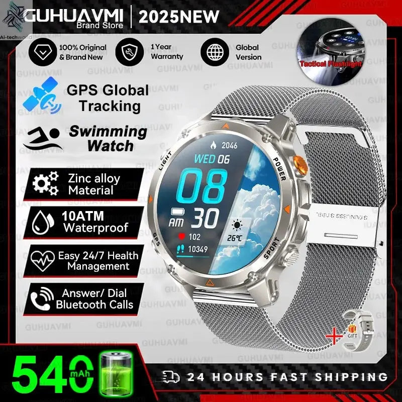 T-REX3 Men GPS Outdoor Sports SmartWatch Military quality AMOLED HD Screen Display Heart Rate BT Call 10ATM Waterproof Bracelet - Ai-TechWorld