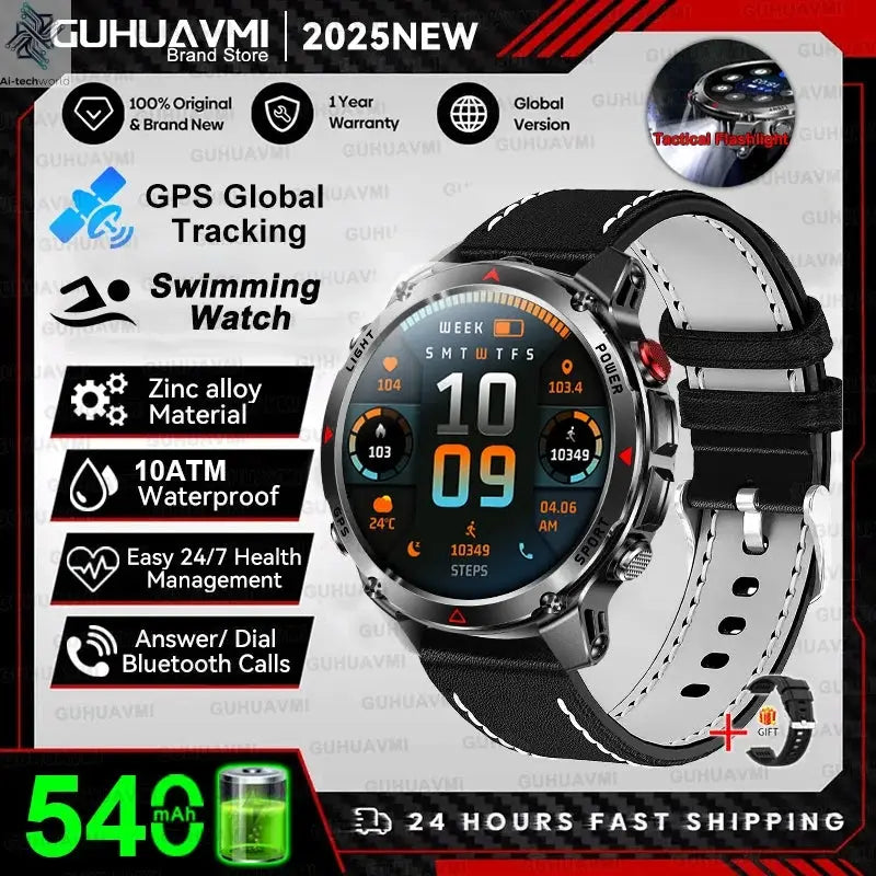 T-REX3 Men GPS Outdoor Sports SmartWatch Military quality AMOLED HD Screen Display Heart Rate BT Call 10ATM Waterproof Bracelet - Ai-TechWorld