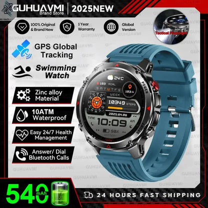 T-REX3 Men GPS Outdoor Sports SmartWatch Military quality AMOLED HD Screen Display Heart Rate BT Call 10ATM Waterproof Bracelet - Ai-TechWorld