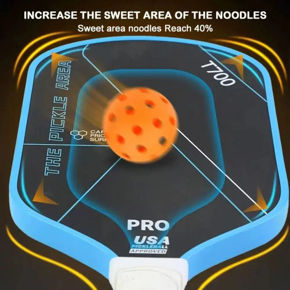 T700 Pickleball Paddle 16MM Carbon Fiber Pickleball Rackets Set Frosted Surface USAPA Approved Professional Game Supplies Ai-TechWorld 