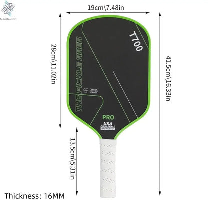 T700 Pickleball Paddle 16MM Carbon Fiber Pickleball Rackets Set Frosted Surface USAPA Approved Professional Game Supplies Ai-TechWorld 