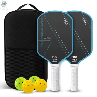 T700 Pickleball Paddle 16MM Carbon Fiber Pickleball Rackets Set Frosted Surface USAPA Approved Professional Game Supplies Ai-TechWorld 
