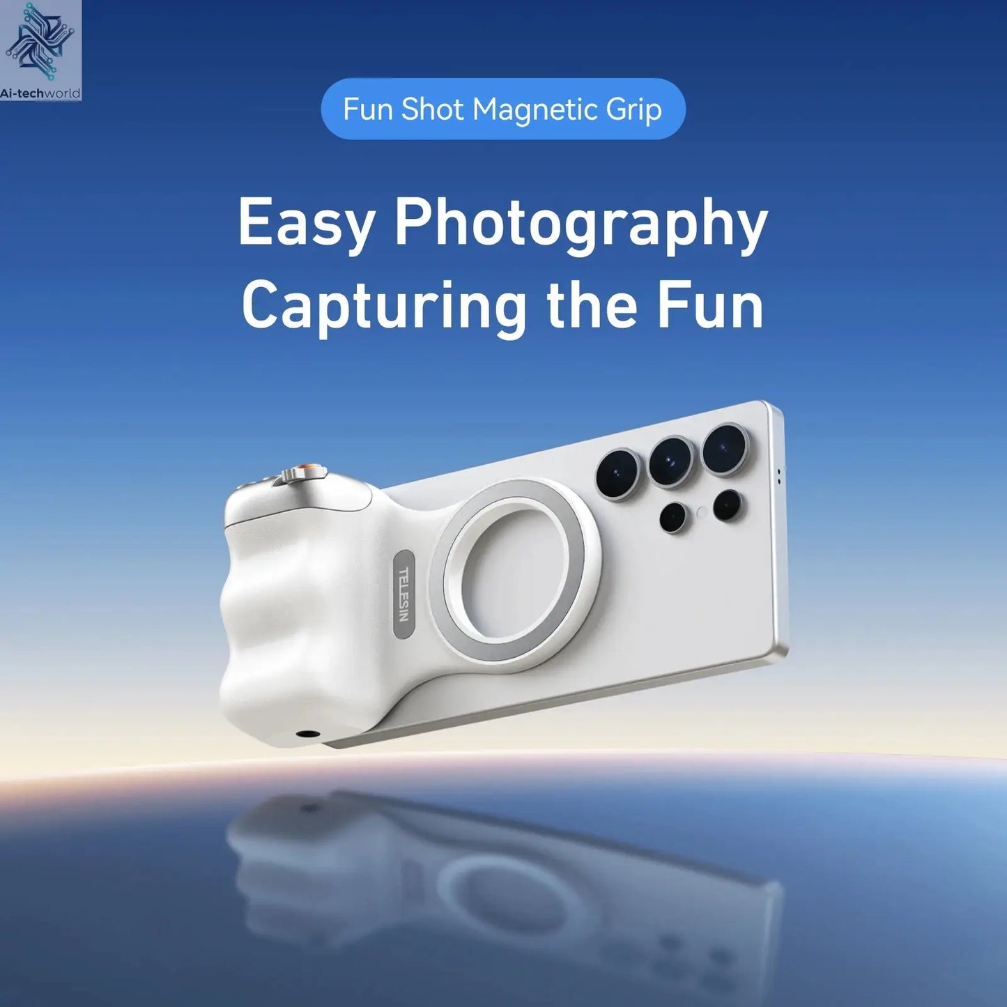 TELESIN Magnetic Phone Camera Shoot Hand Grip Phone Holder Shooting Aid Remote Control Handle for Iphone HUAWEI SAMSUNG Phone Ai-TechWorld 