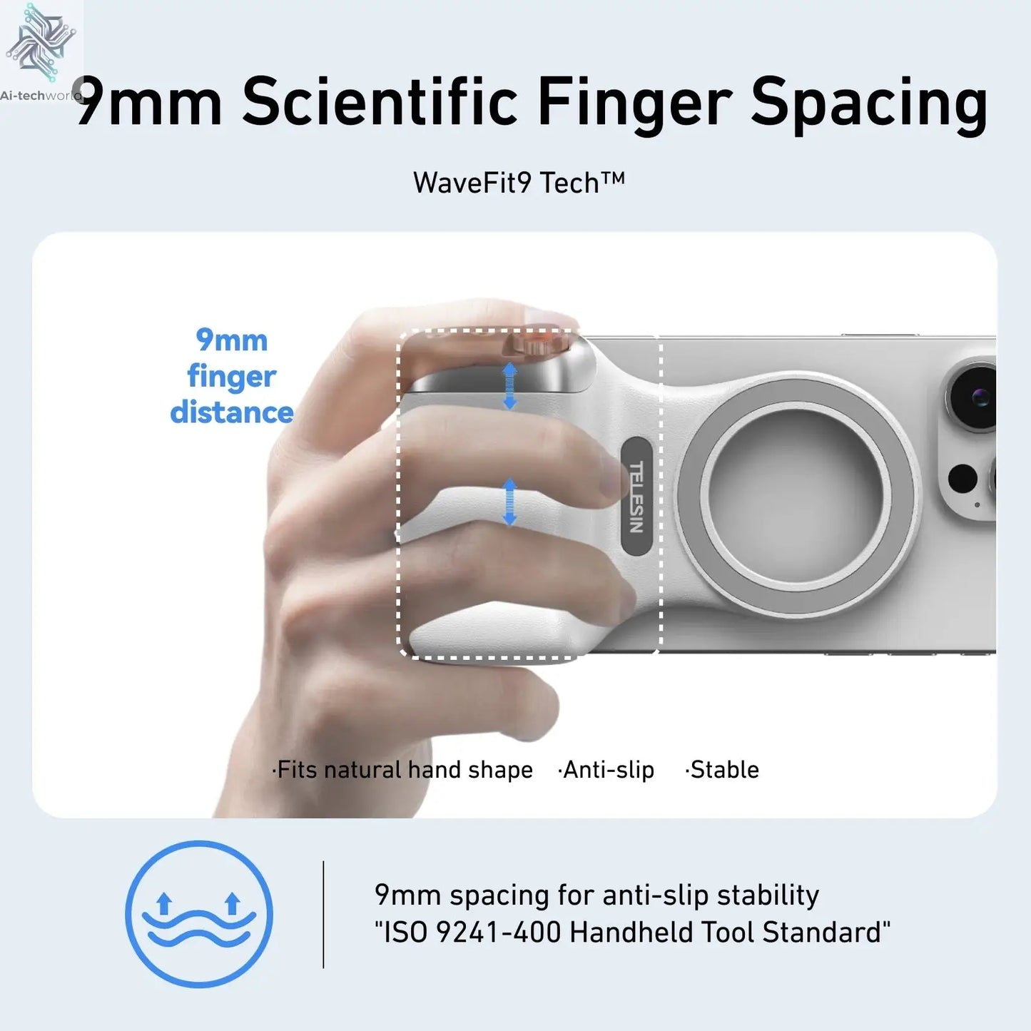 TELESIN Magnetic Phone Camera Shoot Hand Grip Phone Holder Shooting Aid Remote Control Handle for Iphone HUAWEI SAMSUNG Phone Ai-TechWorld 
