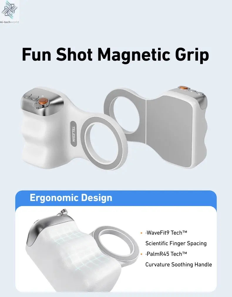 TELESIN Magnetic Phone Camera Shoot Hand Grip Phone Holder Shooting Aid Remote Control Handle for Iphone HUAWEI SAMSUNG Phone Ai-TechWorld 