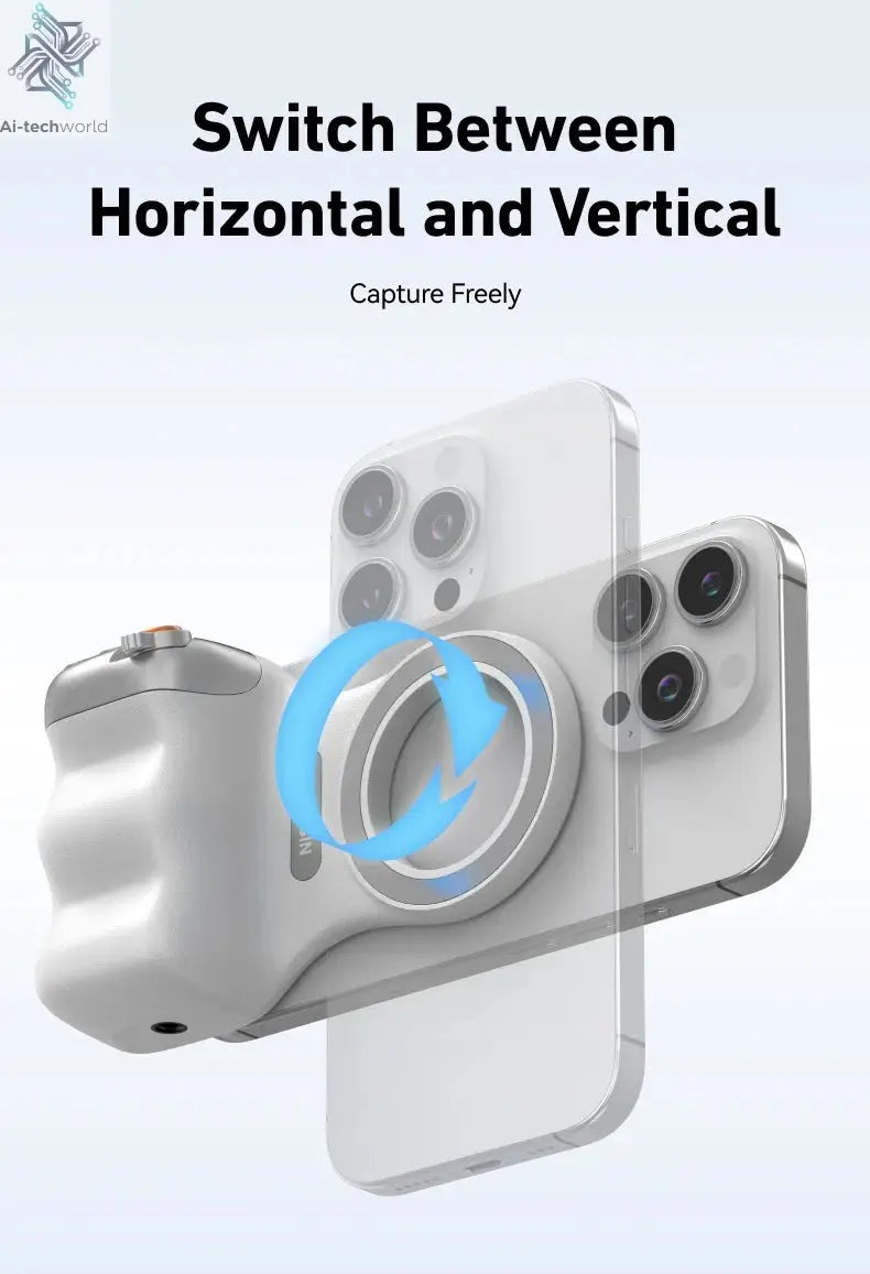 TELESIN Magnetic Phone Camera Shoot Hand Grip Phone Holder Shooting Aid Remote Control Handle for Iphone HUAWEI SAMSUNG Phone Ai-TechWorld 