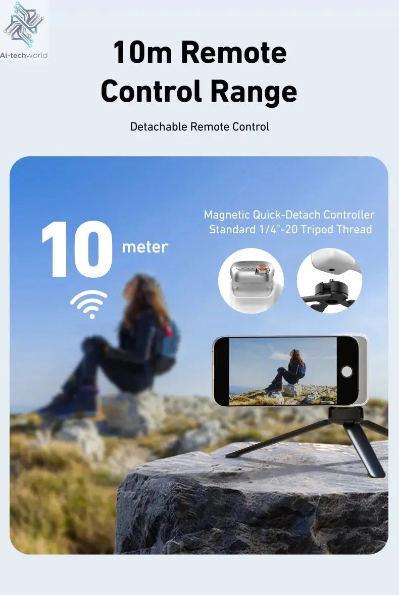 TELESIN Magnetic Phone Camera Shoot Hand Grip Phone Holder Shooting Aid Remote Control Handle for Iphone HUAWEI SAMSUNG Phone Ai-TechWorld 