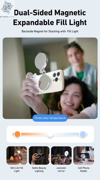 TELESIN Magnetic Phone Camera Shoot Hand Grip Phone Holder Shooting Aid Remote Control Handle for Iphone HUAWEI SAMSUNG Phone Ai-TechWorld 