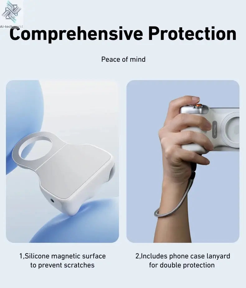 TELESIN Magnetic Phone Camera Shoot Hand Grip Phone Holder Shooting Aid Remote Control Handle for Iphone HUAWEI SAMSUNG Phone Ai-TechWorld 