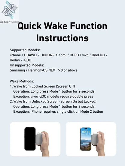 TELESIN Magnetic Phone Camera Shoot Hand Grip Phone Holder Shooting Aid Remote Control Handle for Iphone HUAWEI SAMSUNG Phone Ai-TechWorld 