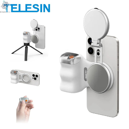 TELESIN Phone Camera Shoot Hand Grip Magnetic Smart Phone Holder Shooting Aid Remote Control Handle For Iphone Android Phone Ai-TechWorld 