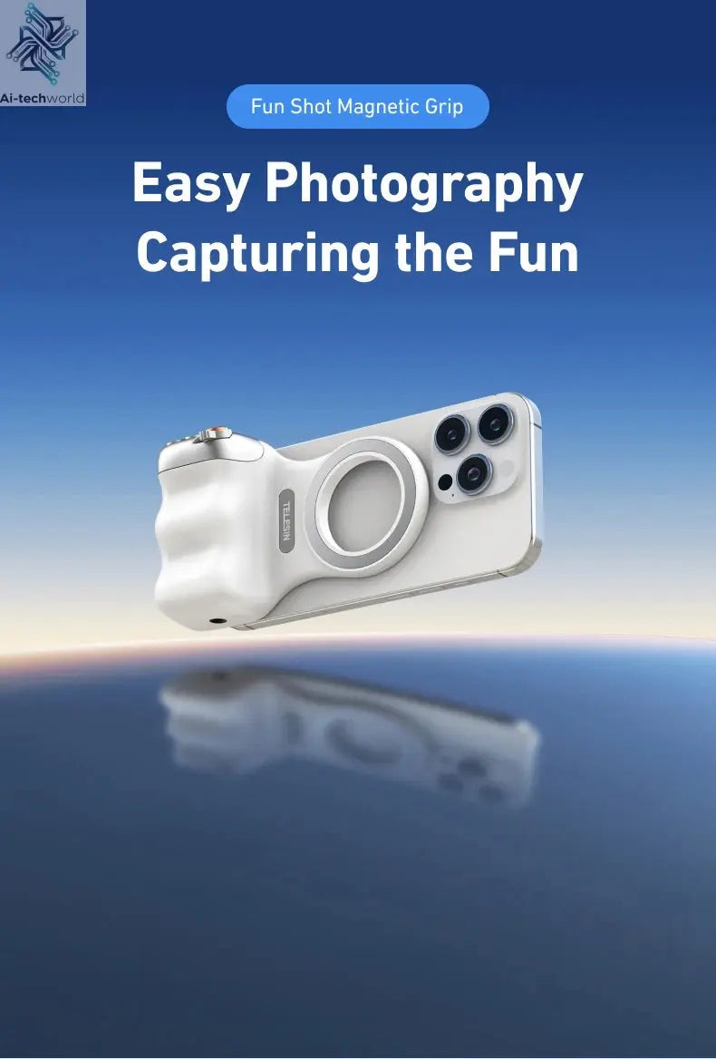 TELESIN Phone Camera Shoot Hand Grip Magnetic Smart Phone Holder Shooting Aid Remote Control Handle For Iphone Android Phone Ai-TechWorld 