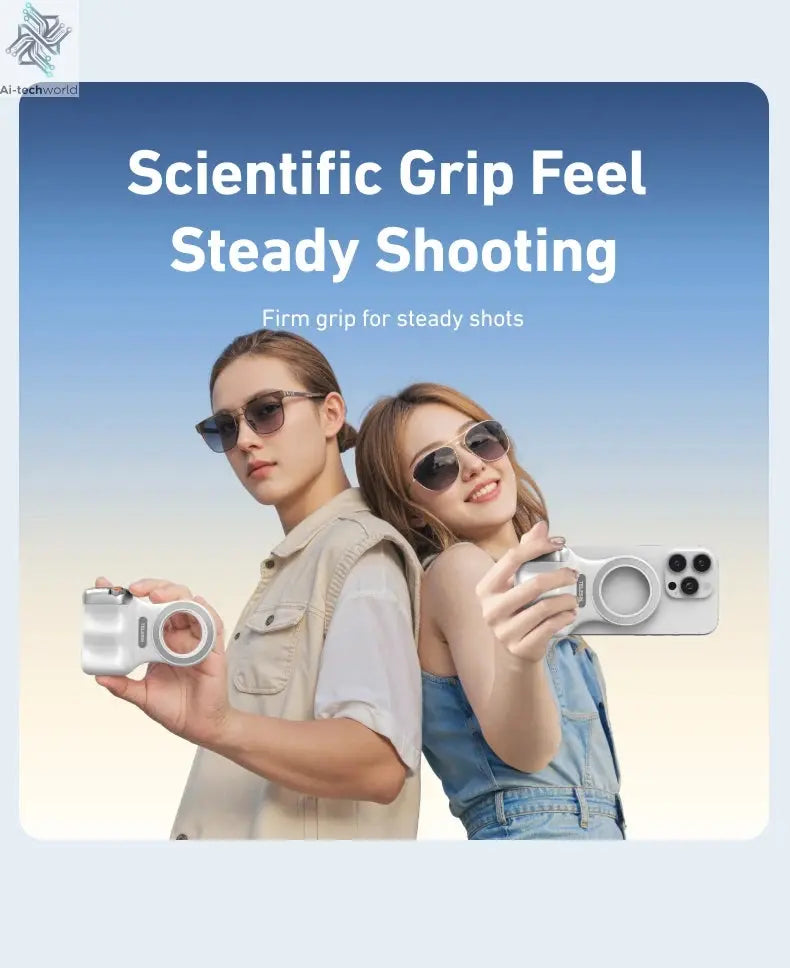 TELESIN Phone Camera Shoot Hand Grip Magnetic Smart Phone Holder Shooting Aid Remote Control Handle For Iphone Android Phone Ai-TechWorld 