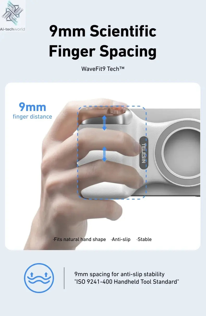 TELESIN Phone Camera Shoot Hand Grip Magnetic Smart Phone Holder Shooting Aid Remote Control Handle For Iphone Android Phone Ai-TechWorld 