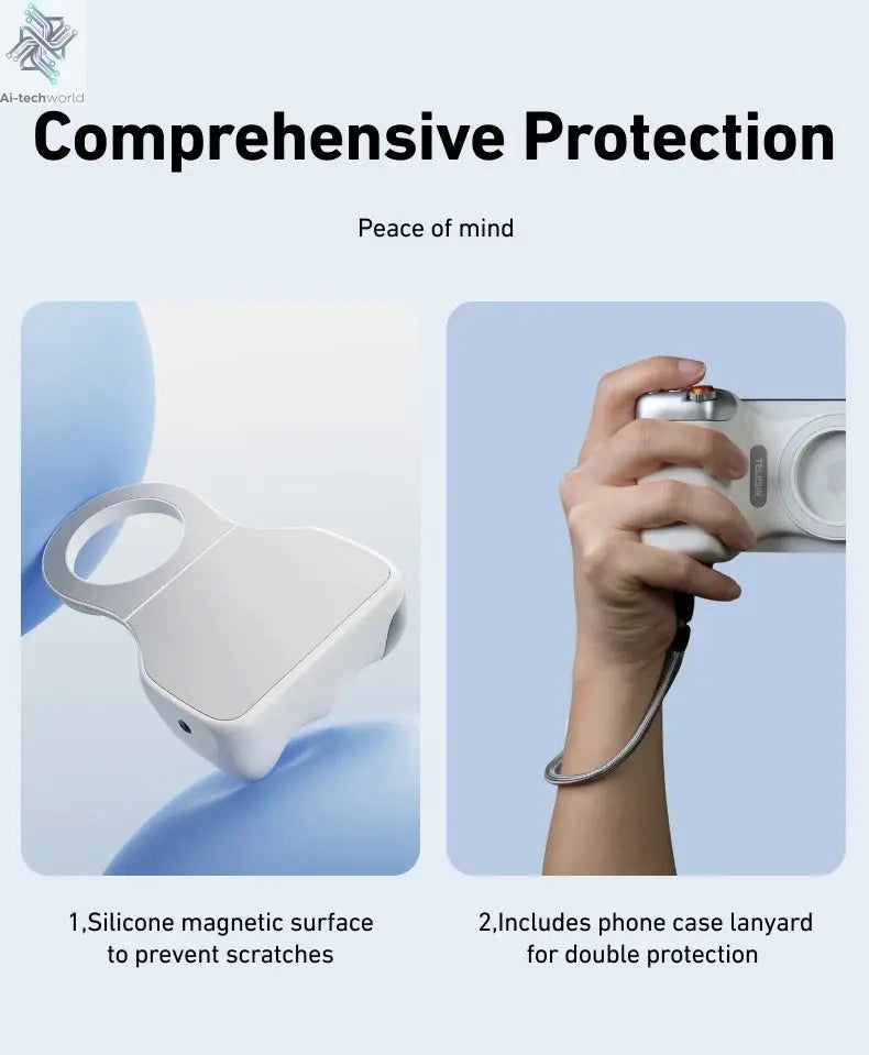 TELESIN Phone Camera Shoot Hand Grip Magnetic Smart Phone Holder Shooting Aid Remote Control Handle For Iphone Android Phone Ai-TechWorld 