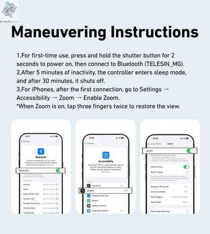 TELESIN Phone Camera Shoot Hand Grip Magnetic Smart Phone Holder Shooting Aid Remote Control Handle For Iphone Android Phone Ai-TechWorld 