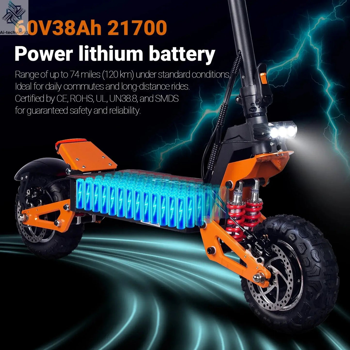 TOURSOR X5 11Inch 6000W Dual Motor Electric Scooter 85KM/H 120KM Long Range Off Road Foldable Electric Kick Scooter for adult - Ai-TechWorld