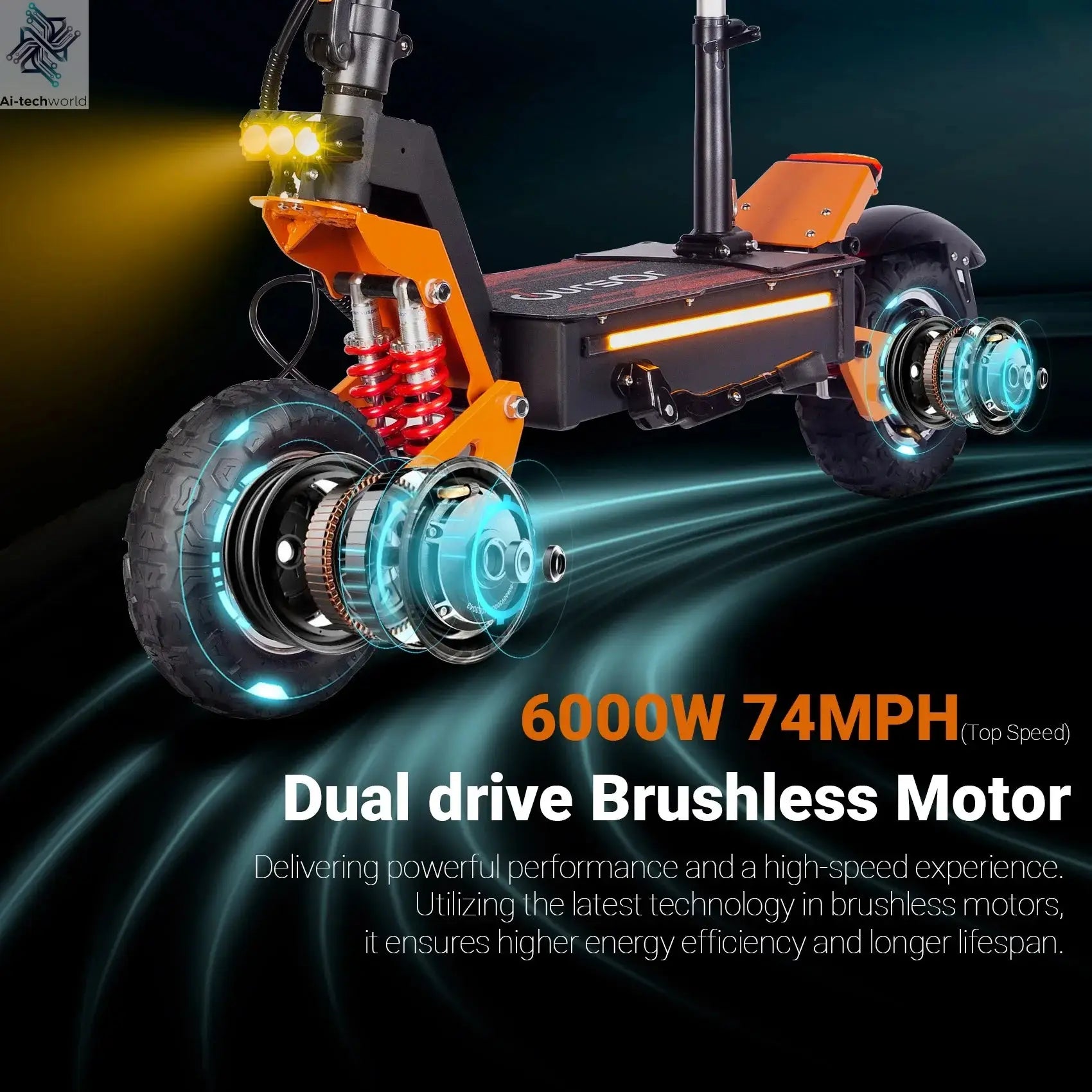 TOURSOR X5 11Inch 6000W Dual Motor Electric Scooter 85KM/H 120KM Long Range Off Road Foldable Electric Kick Scooter for adult - Ai-TechWorld